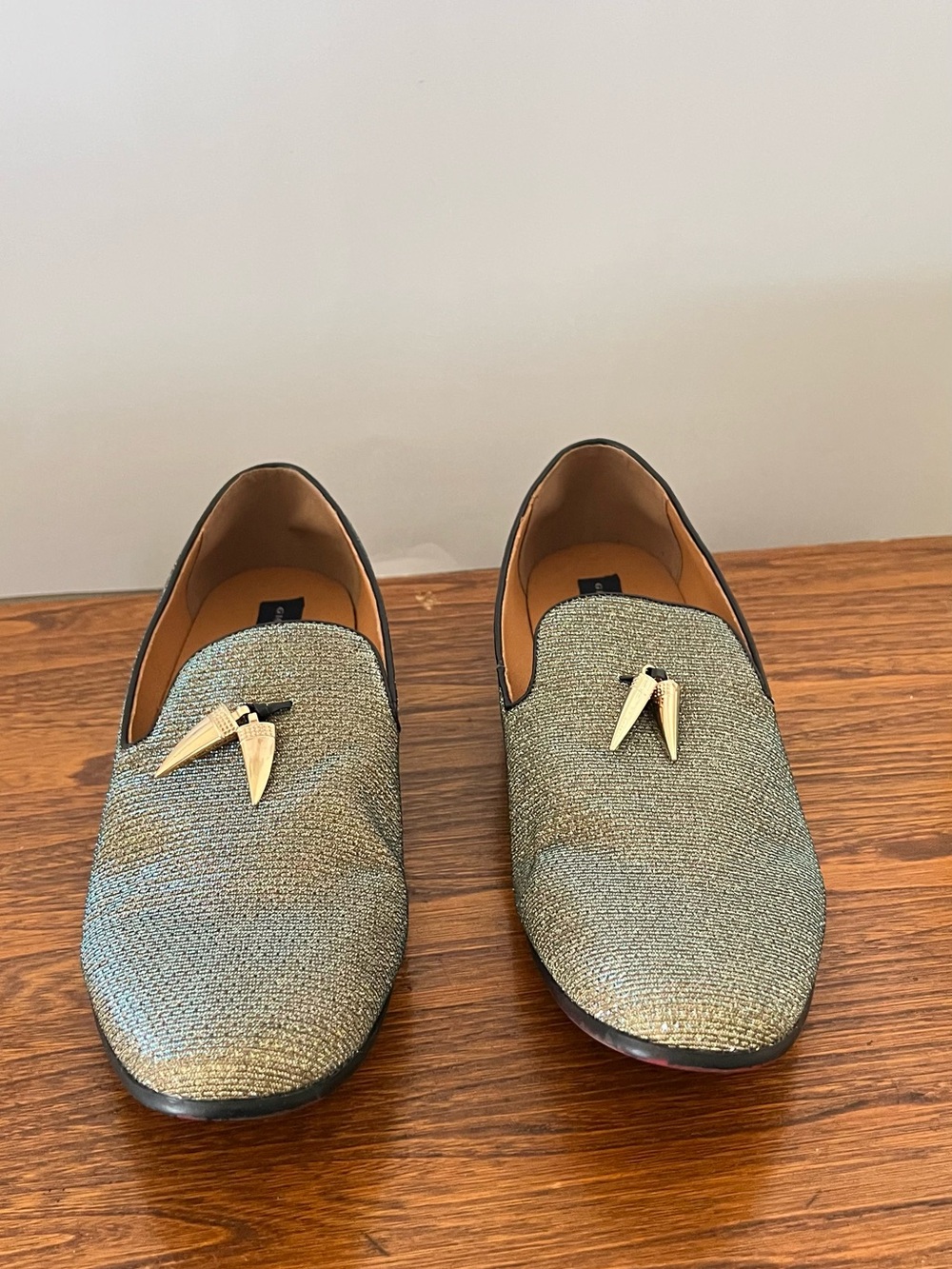 Giorgio Brutini Metallic Gold Tassel Slip-On Loafers